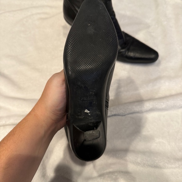 PRADA Calzature Donna Nappa Sport B Leather Ankle Boots Black - Picture 10 of 11